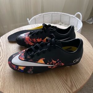 Black and Multicolor CR7 Soccer Cleats